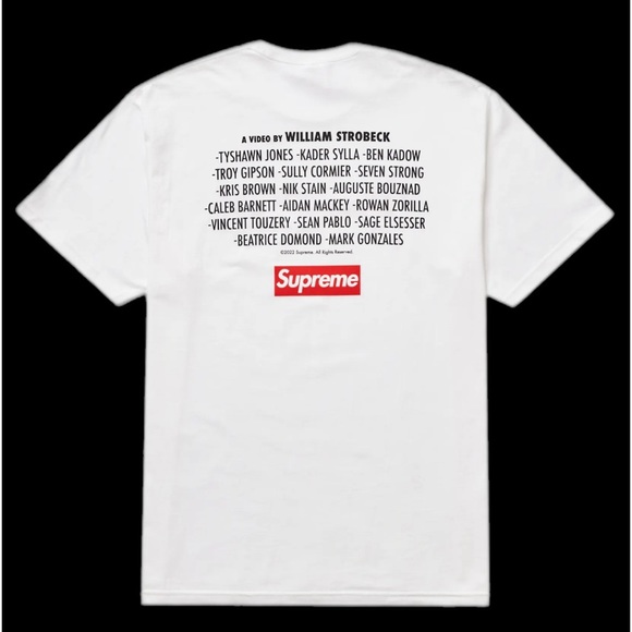 NWT 2022 SUPREME PLAY DEAD MENS MEDIUM WHITE DEADSTOCK IN RETAIL PACKAGING - Picture 2 of 5